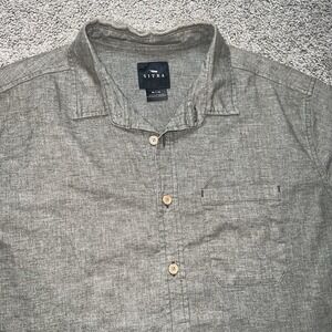 SITKA Shirt Mens XL Gray Short Sleeve Button Up Hemp Blend Stretch Outdoors